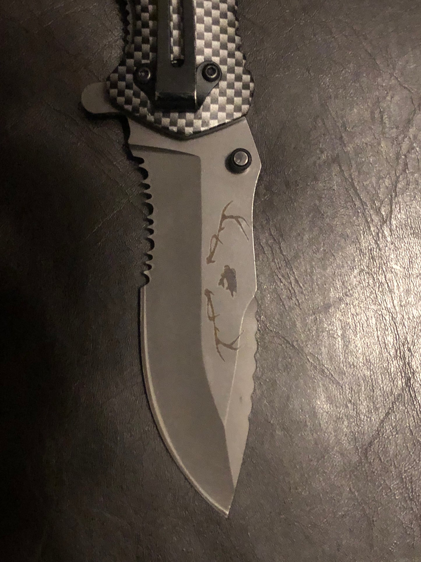 Engraved Hunting Knife
