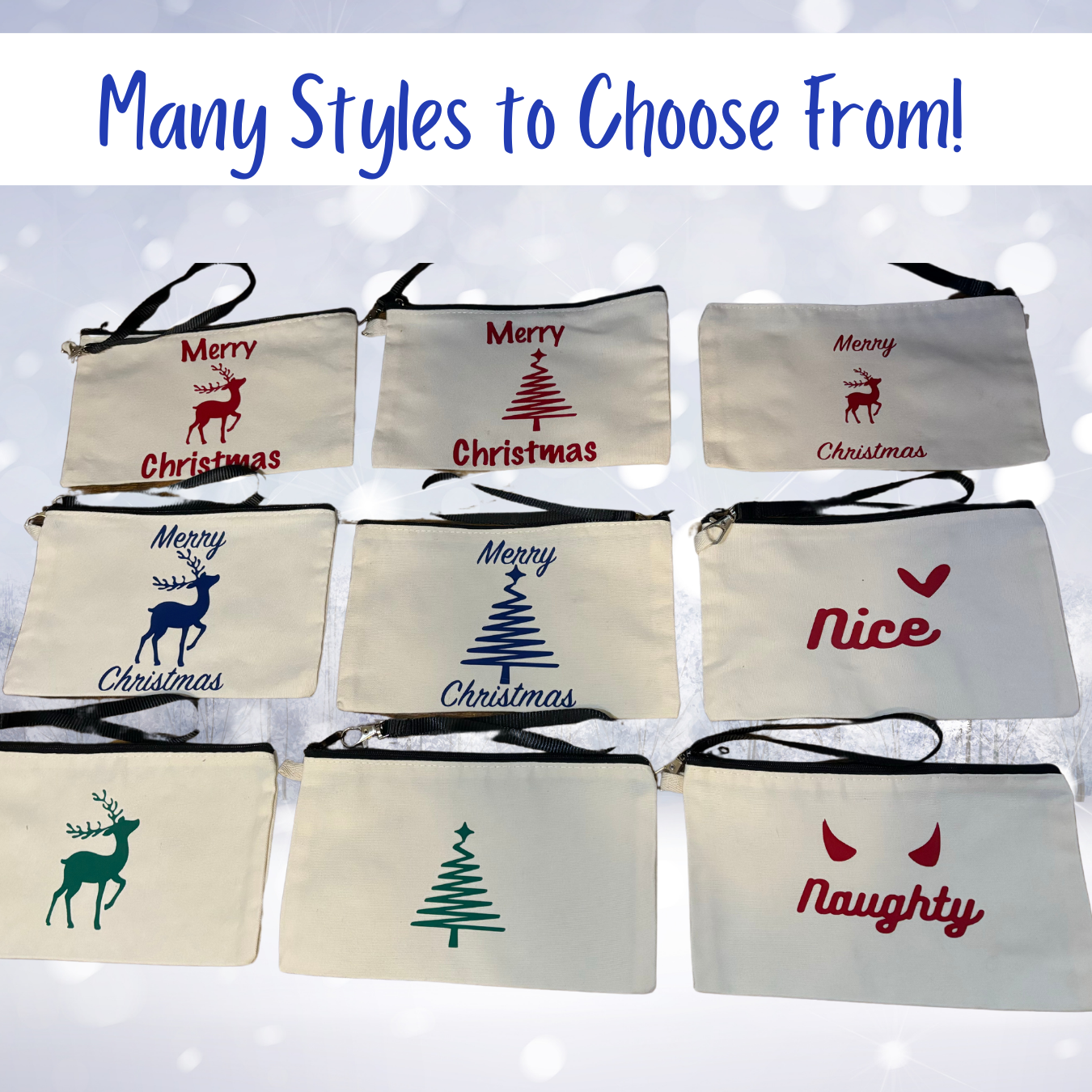 Reindeer Mini Wristlet Bag