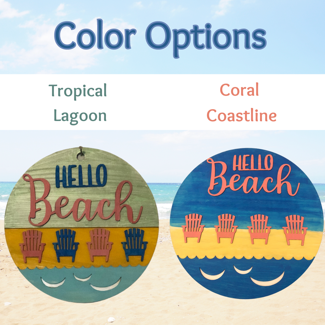 Hello Beach Wood Sign