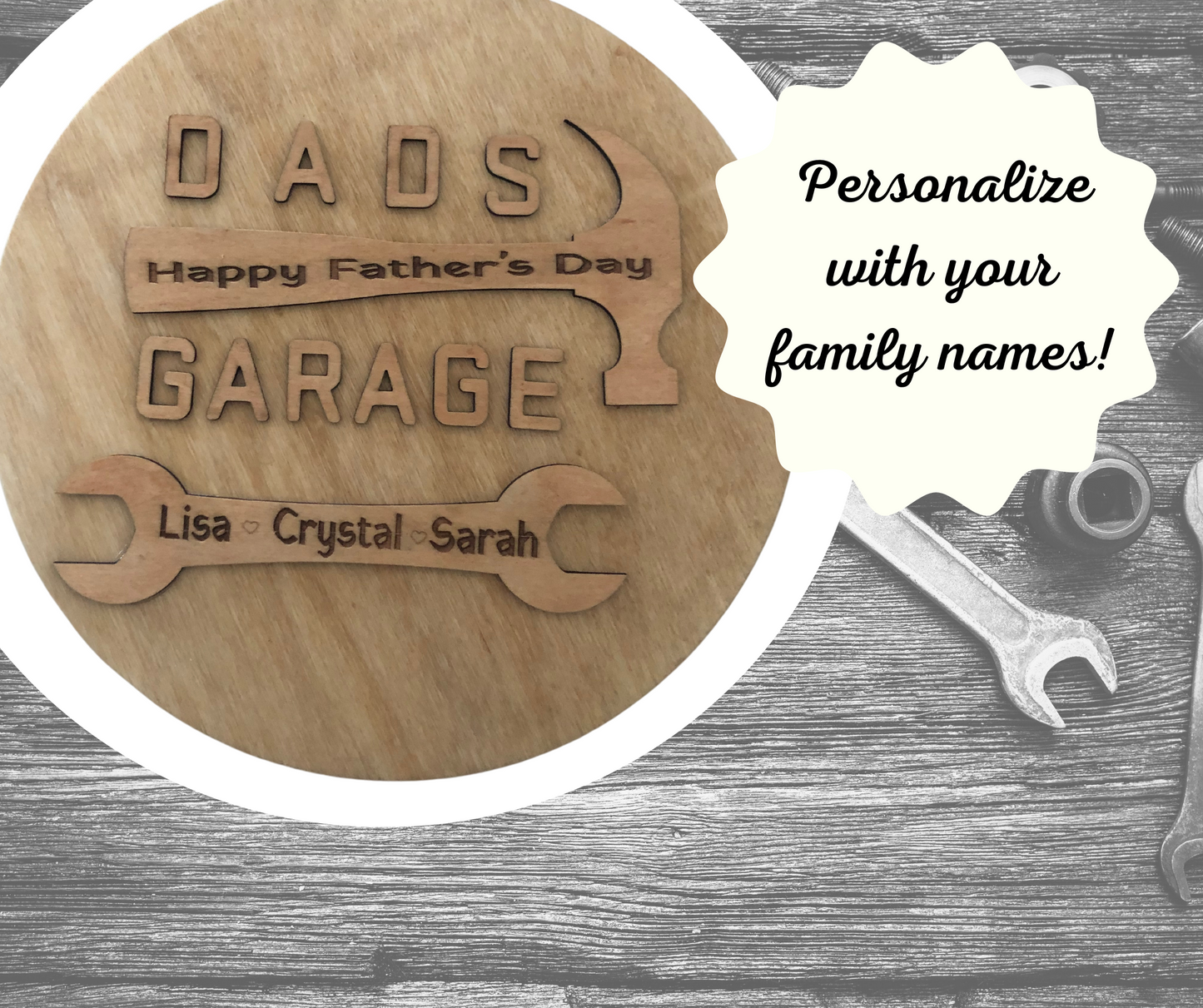 Dad's Garage Wood Sign